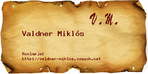 Valdner Miklós névjegykártya
